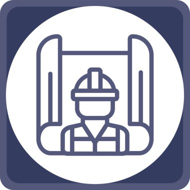 İşçi. Web simgesi basit illüstrasyon