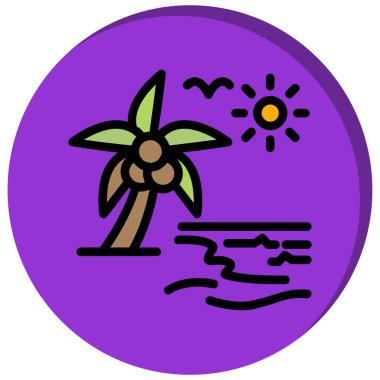 Şirin mor ve sarı bir çiçeğin vektör çizimi