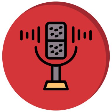 Modern mikrofon simgesinin vektör çizimi