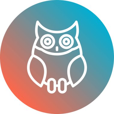 Baykuş yassı ikon vektör çizimi