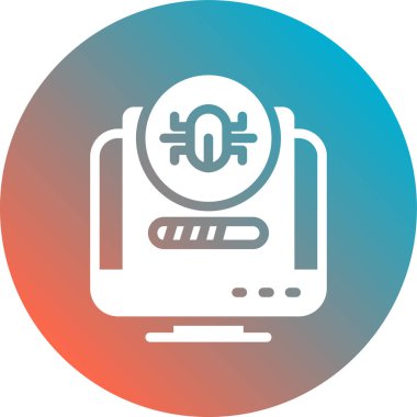 Beyaz arkaplanda mavi elektrikli ısıtıcı simgesi izole edildi. Uzaktan kumandalı ısıtıcı katı. Ev kontrolü. Rastgele noktalar çiz. vektör illüstrasyonu