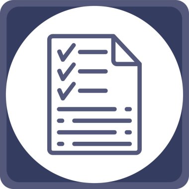 Yuvarlak çerçeve içinde kontrol listesi sayfa vektör simgesi