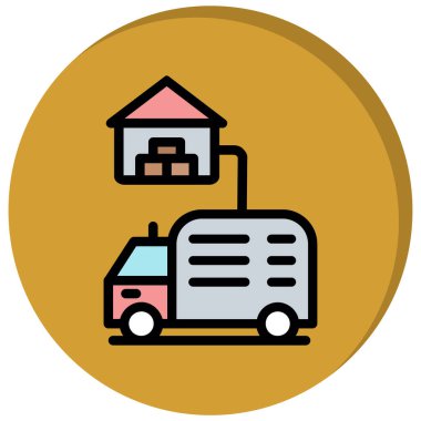 Kamyon. Web simgesi basit illüstrasyon