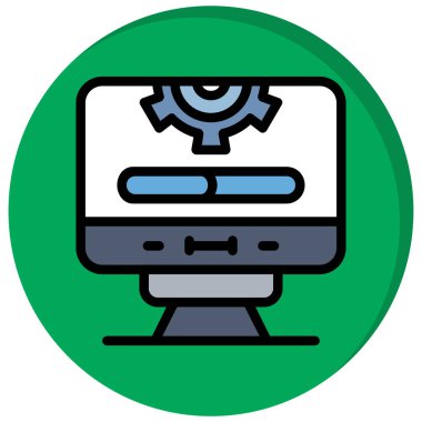 bilgisayar tamir simgesi, vektör illüstrasyonu