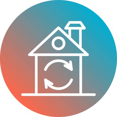 Çemberde izole edilmiş bir ev simgesinin gösterimi