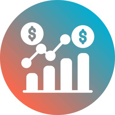 İş Büyüme Vektörü Glyph Simgesi Tasarımı