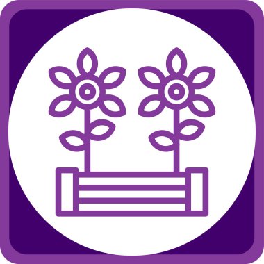 Çiçek modern simgesinin vektör illüstrasyonu