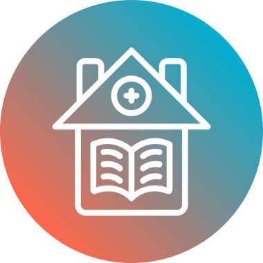 vektör simgesi, kitap ve ev illüstrasyonu