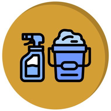 Temizlik ve simgenin vektör illüstrasyonu