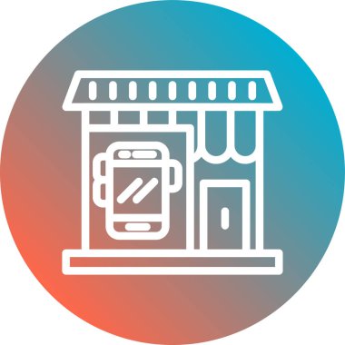 ATM 'de. Web simgesi basit illüstrasyon