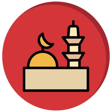 yiyecek ve içecek renkli vektör simgesi.