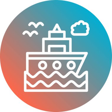 Gemi. Web simgesi basit illüstrasyon