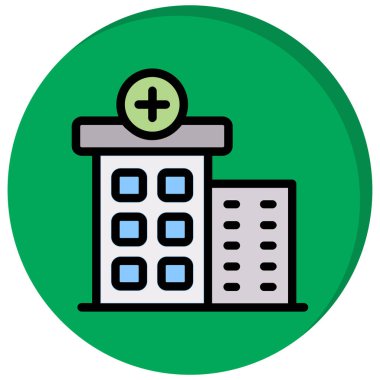 Hastane. Web simgesi basit illüstrasyon