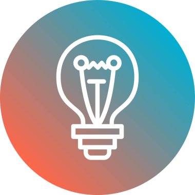 Düz biçimli ampul simgesi beyaz arkaplanda izole.