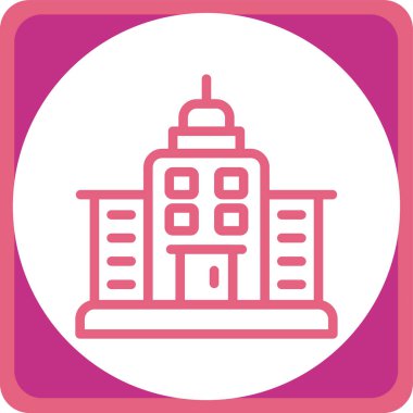 Bina. Web simgesi basit illüstrasyon