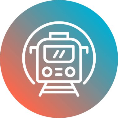 Uzun gölgeli metro ikonu. vektör illüstrasyonu