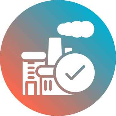 Fabrika düz simgesi beyaz arka plan, vektör, illüstrasyon izole