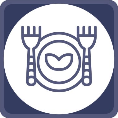 Restoran. Web simgesi basit illüstrasyon