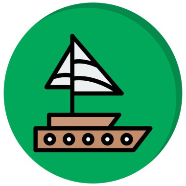 Tekne. Web simgesi basit illüstrasyon