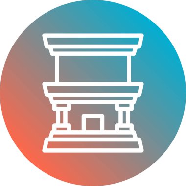 Bir bina simgesinin vektör illüstrasyonu