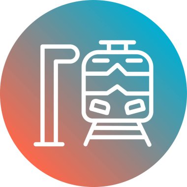 Tren ikon hattının vektör çizimi. güzel tren ögesi tren simgesi olarak da kullanılabilir.