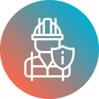 İnşaat miğferi çizgisi simgesinin vektör çizimi. güzel ve premium illüstrasyon inşaat simgesinde kullanılabilir.