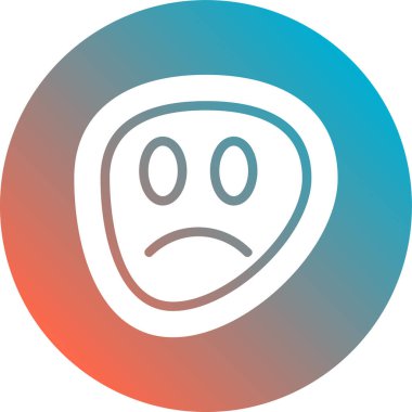 Moda tarzında izole edilmiş üzgün yüz simgesi