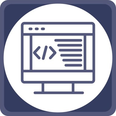 Kodlama. Web simgesi basit illüstrasyon