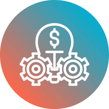 Dolar dişlisi simgesi, vektör illüstrasyonu