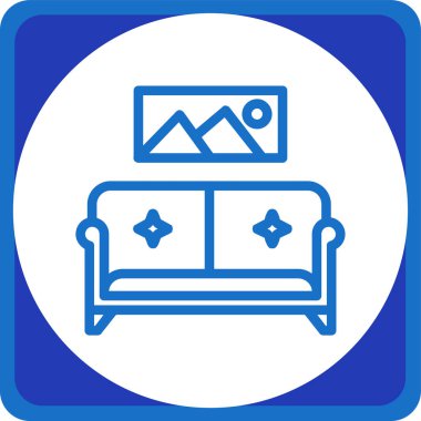 kanepe ikonu vektör illüstrasyonu