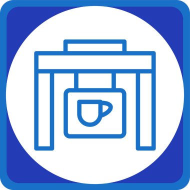 Benzersiz kahve fincanı vektör çizgisi simgesi