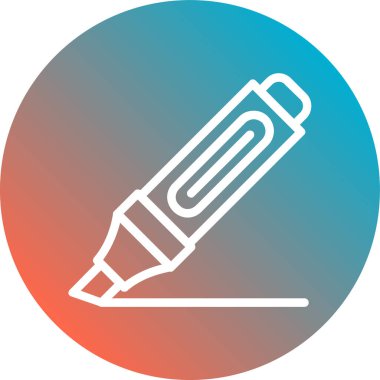 Soyut arkaplan grubunda kalem simgesi izole edildi