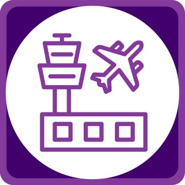 Havaalanı simgesi, vektör illüstrasyonu