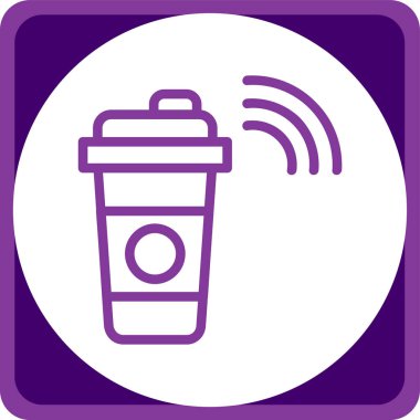 Kahve. Web simgesi basit illüstrasyon