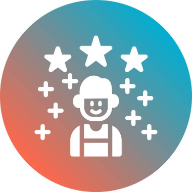 İşçi. Web simgesi basit illüstrasyon