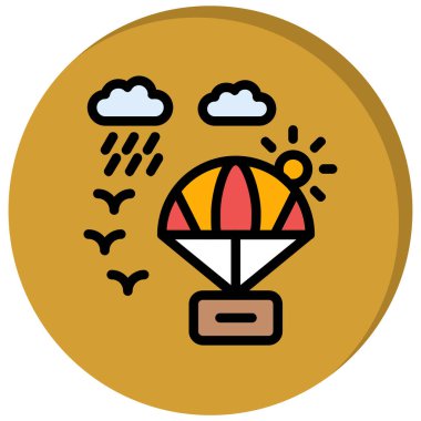 Şemsiye ikonu. Web için yağmur vektör simgelerinin özet çizimi