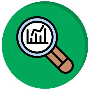 Grafik simgesi vektör illüstrasyon tasarımı ile büyüteç