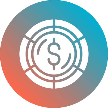 Para düz simgesi, vektör, illüstrasyon