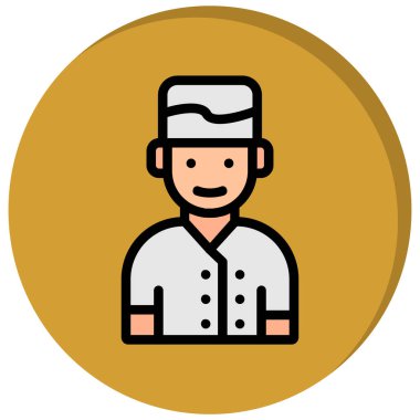 Şef simgesi, basit vektör çizimi