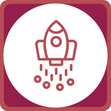 Roket. Web simgesi basit illüstrasyon