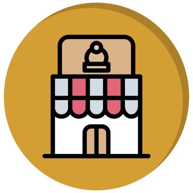 Bina. Web simgesi basit illüstrasyon