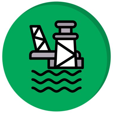 Petrol Rig kutsal kişilerin resmi, vektör çizim