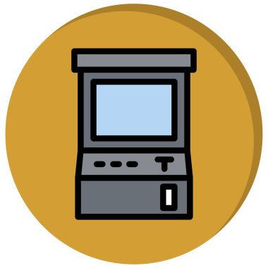 ATM 'de. Web simgesi basit illüstrasyon