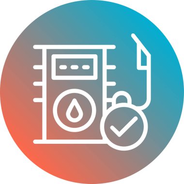 Bir benzin istasyonunun vektör illüstrasyonu