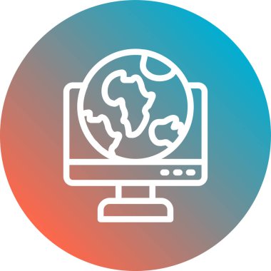 İnternet vektörü glyph çember tasarımı