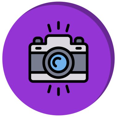 Kamera simgesi, vektör illüstrasyonu