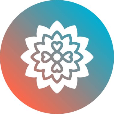 Beyaz çizgi çiçek simgesi uzun gölge arkaplan izole. Mutlu Paskalya sembolü. vektör.