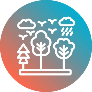 Vektör illüstrasyonu, ağaç simgesi