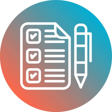 Soyut arkaplanda kontrol listesi simgesi izole edildi