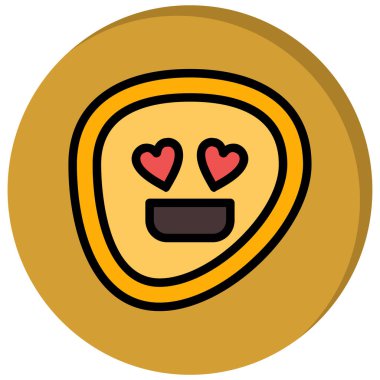 Aşk yüz ifadesi. Web simgesi